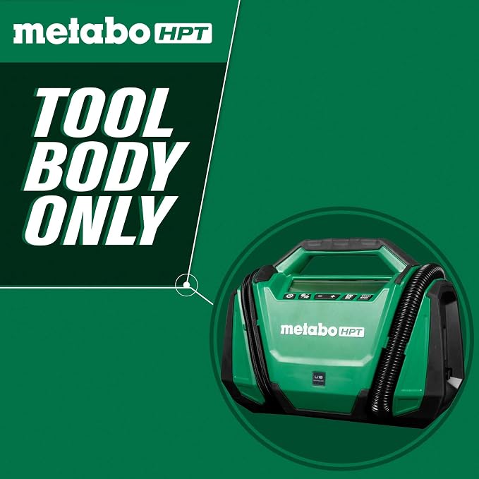 Metabo HPT 18V MultiVolt Cordless Dual Function Inflator, Portable Air Inflator with High Pressure and High Volume Modes, 160 PSI Max Pressure, LED Light, Tool Body Only, UP18DAQ4