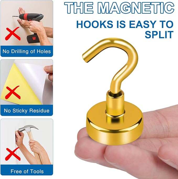 LOVIMAG Magnetic Hooks, Cruise Essentials 2026, 12 Pack-30LBS | Heavy Duty Strong Magnet Hook for Cruise Cabin, Refrigerator Fridge, Ship, Classroom, Kitchen Grills, Black
