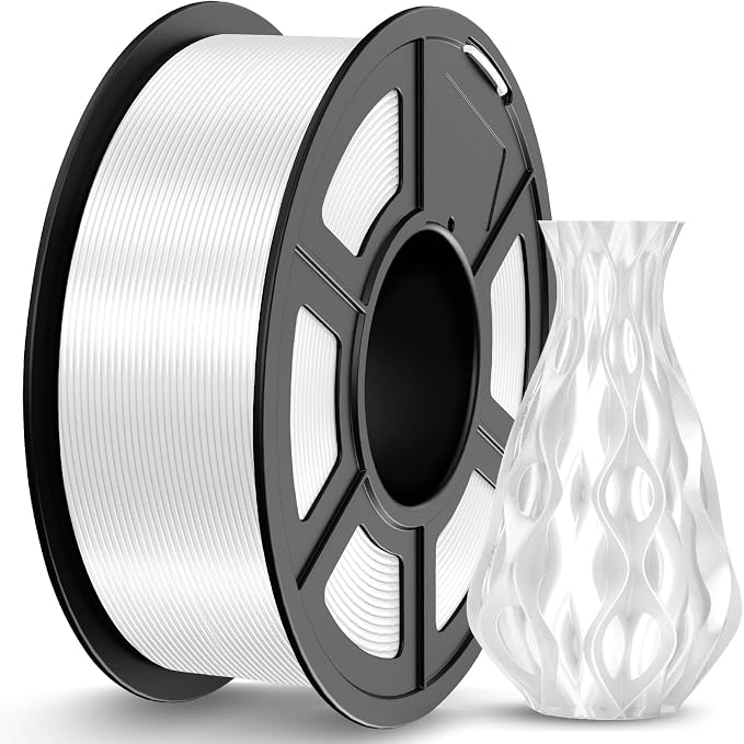 JAYO Silk PLA Filament 1.75mm White 1.1kg, Metal-Like Shiny PLA, Smooth Silky Finish, Easy to Print, Accuracy +/- 0.02mm, Fits for Most FDM 3D Printers