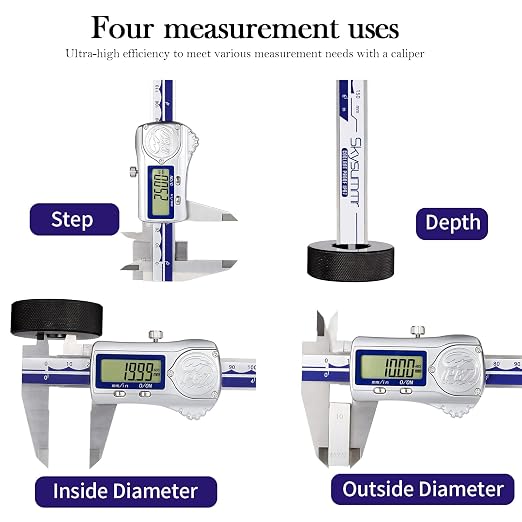 IP67 Absolute Origin Waterproof Electronic Digital Vernier Caliper Measuring Tool Stainless Steel, 0-6 inch/150mm, Large LCD Screen, Extreme Accuracy
