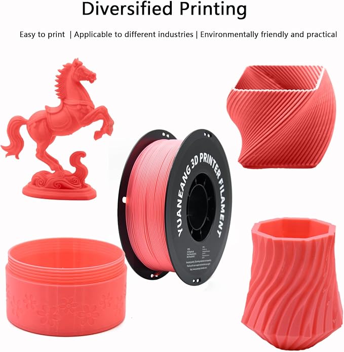 PETG 3D Printer Filament, Dimensional Accuracy +/- 0.03 mm, 1 kg Spool(2.2lbs), 1.75 mm, Pink