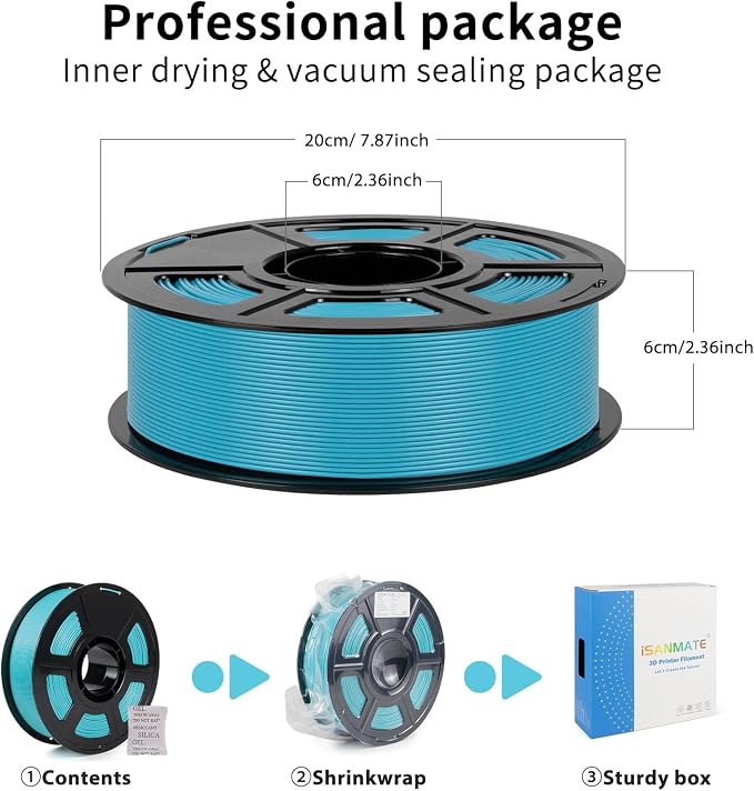 iSANMATE 3D Printer Filament ASA Turquoise Blue, UV & Weather Resistant ASA Filament Perfect for Outdoor Functional Parts, for Bambu Lab 3D Printers,AMS,AMSLite, 1kg Spool (2.2lbs)