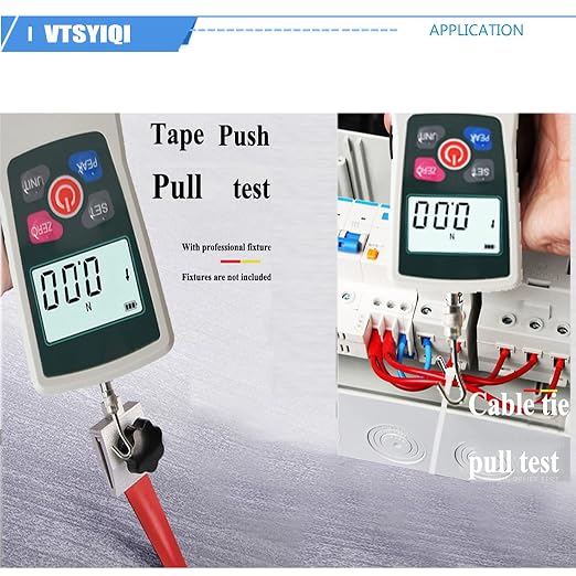 Force Gauge 500N Digital Force Gauge Push and Pull Tester Meter Dynamometer with 500N 50Kgf 110Lbf 1800Oz for Lab Force Test Destructive Test