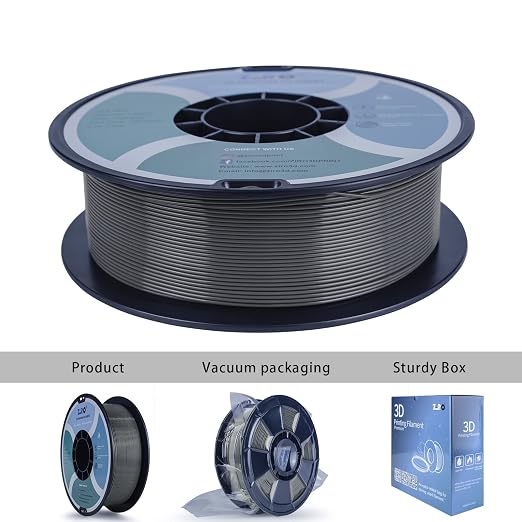 ZIRO PLA Filament 1.75mm, 3D Printer Filament, PLA PRO Basic Color Series 1.75MM 1KG(2.2lbs) Spool, Dimensional Accuracy +/- 0.03mm, Dark Gray