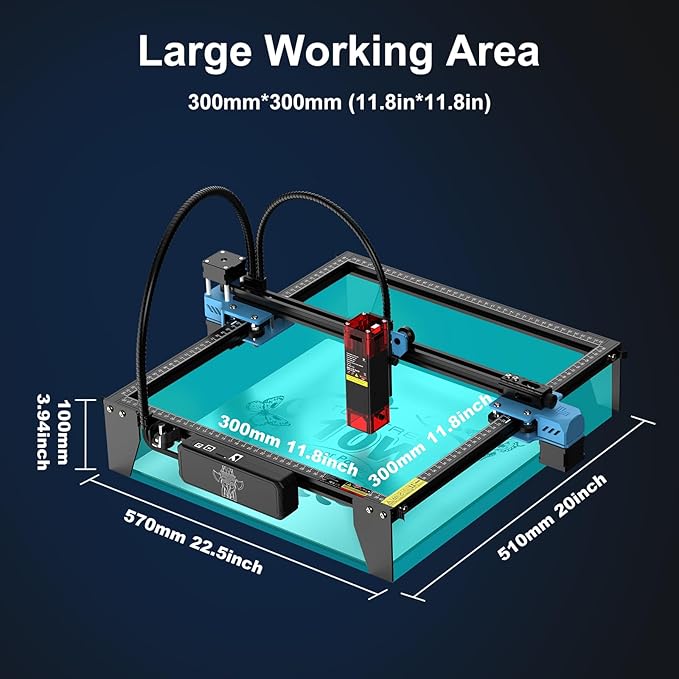 Twotrees TTS-10 Pro Laser Engraver,10000mW High Precision Laser Engraving Machine,Laser Cutter,30000mm/min Speed,0.069mm Laser Spot Engraver Machine for DIY,Wood,Metal,Acrylic,Glass,Stainless Steel
