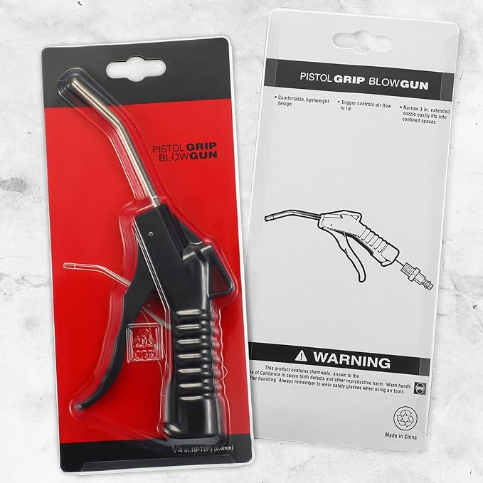 Honoson Air Nozzle Blower Gun Pistol Grip Air Blow Tool Compressor Accessories for Industrial Household Mechanics(Black,16 Pcs)