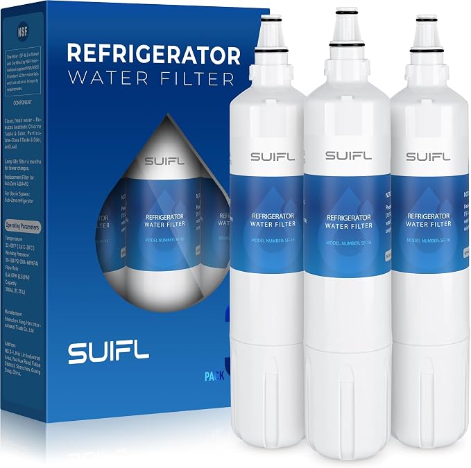F-1000 Under Sink Filter Replacement, Compatible with InSinkErator F-1000S, HWT-F1000S Filtration System, Reduces Chlorine Taste & Odor (3 Pack)