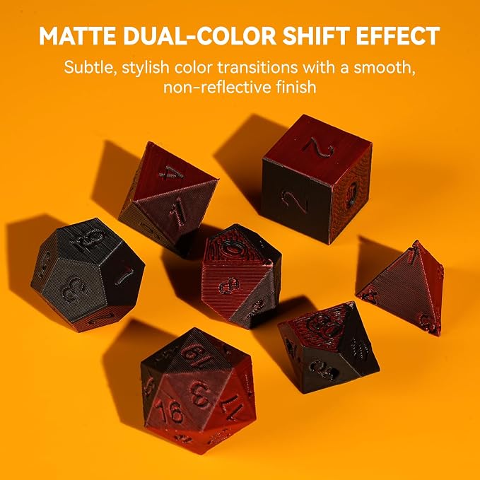 JAYO Dual Color Matte PLA 3D Printer Filament 1.75mm, Black-Red Two-Tone PLA, Matte Finish Hides Layer Lines, ±0.02mm Accuracy, 1.1kg (2.42 lbs) Spool, Fit Most FDM Printers