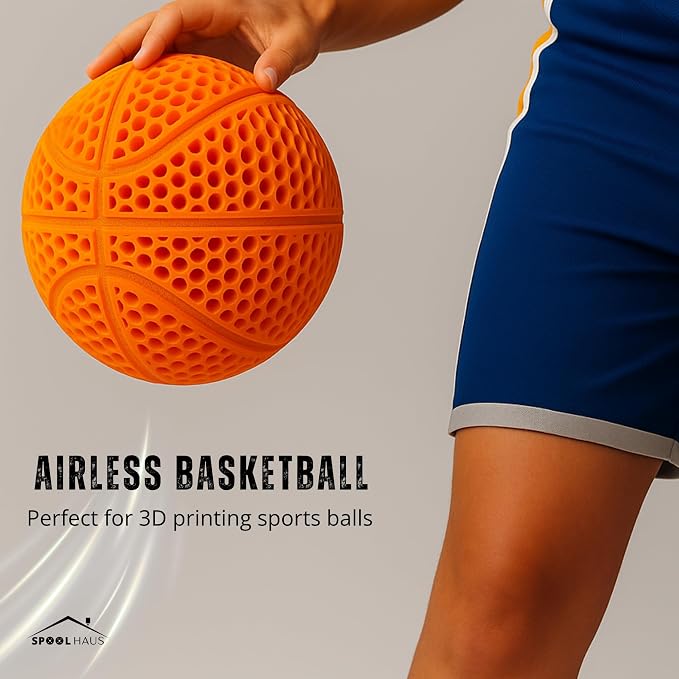 PEBA Filament 1.75mm Full 1kg SpoolHaus Super Bounce | High Rebound Flexible Filament | The Super TPU 78% Energy Return | Bouncy Airless Basketball 3D Printer Filament Lightweight White 1kg