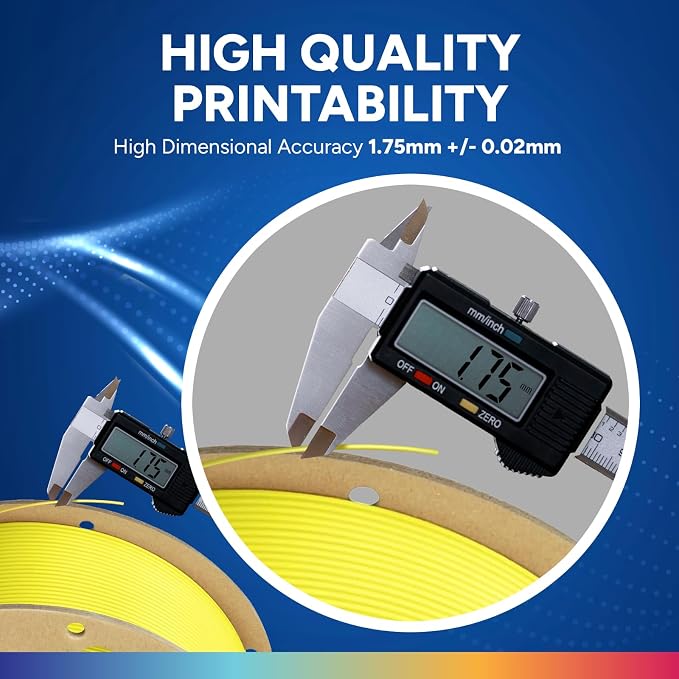 OVERTURE PLA Plus (PLA+) Filament 1.75mm PLA Professional Toughness Enhanced PLA Roll, Cardboard Spool, Premium PLA 1kg(2.2lbs), Dimensional Accuracy 99% Probability +/- 0.03mm (Highlight Yellow)