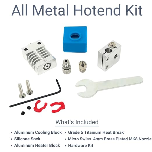 Microswiss All Metal Hotend Kit for Creality CR-10 / CR10 / CR10S / Ender 2 / Ender 3 Ender 5 Printers .4mm