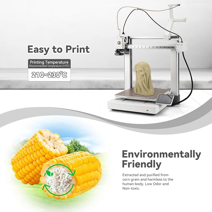 3DHoJor PLA Pro (Plus) Filament 1.75mm, 3D Printer Filament, Cardboard Spool 3D Printing Filament, Dimensional Accuracy +/- 0.03 mm-2 Pack Bone White