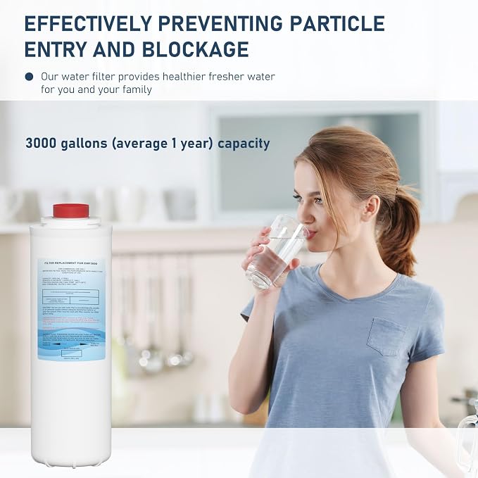 51300C Water Replacement Filter (No Chip) Compatible with Elkay 51300C EWF3000, and Ezh20 Bottle Filling Station, 3000 Gallon Water Filter Replacement for ERF750, 51299C, 55898C, 3 Pack