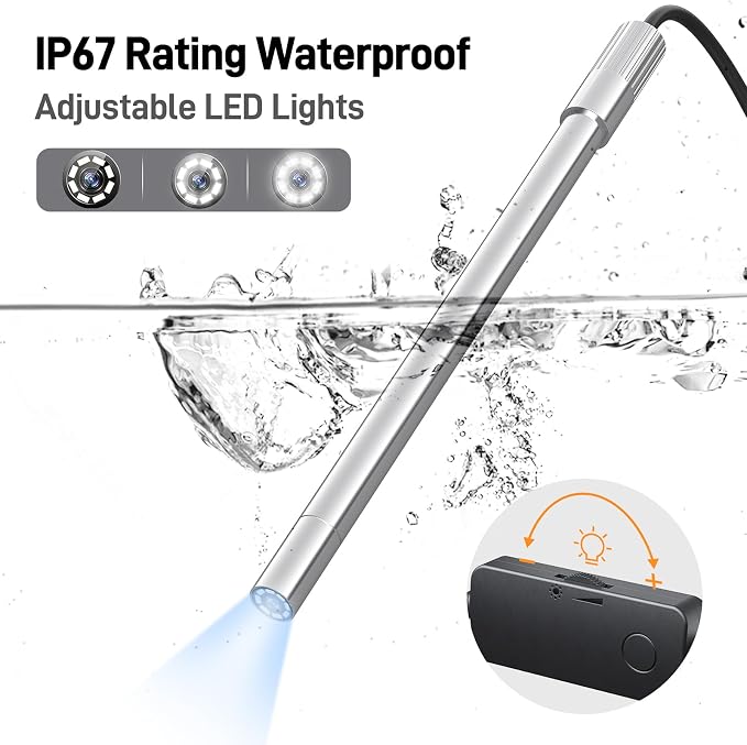 Teslong USB-C Digital Microscope, 10X to 200X Magnification Portable Camera with 8 LED Lights, Handheld Rotating Metal Stand for Coin, Electronic, Compatible with iPhone 15+ and Android Devices