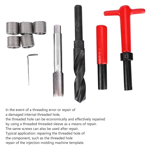 Ejoyous 10Pcs M18x1.5 Thread Repair Kit, Stainless Steel Inserts, Installation Tool Set for Damaged Threads Repair