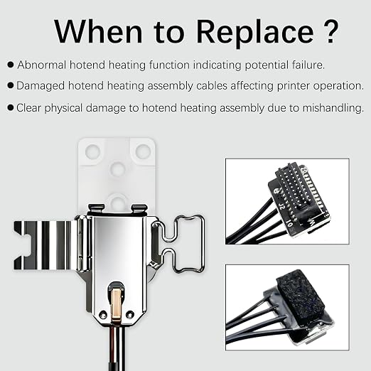 Original P2S Hotend Heating Assembly Kit for Bambu Lab P2S 3D Printers, P2S Hotend Heating Component Quick-Change with Heater Cartridge & Thermistor, Base Clip 3D Printer P2S Accessories