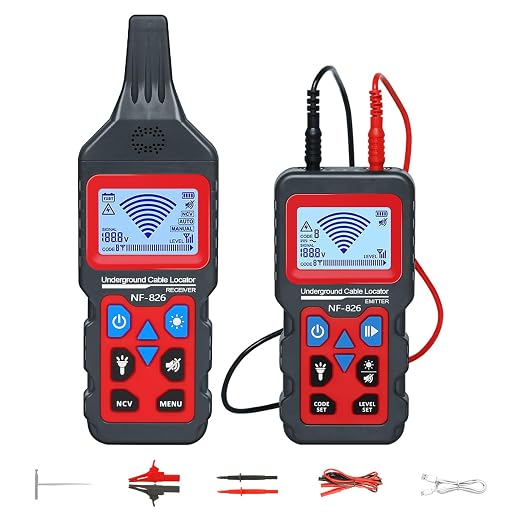 Underground Cable Locator, Rocky Mars Cable Tester Wire Tracker | NF826 Underground Wire Locator for Dog Fence Cables, Test Short Circuit Breaker of Wall