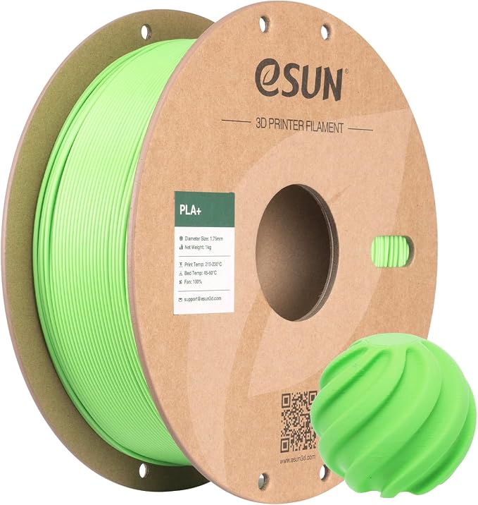 eSUN PLA+ Filament 1.75mm, 3D Printer Filament PLA Plus, Dimensional Accuracy +/- 0.03mm, 1KG Spool (2.2 LBS) 3D Printing Filament for 3D Printers, RGB Green