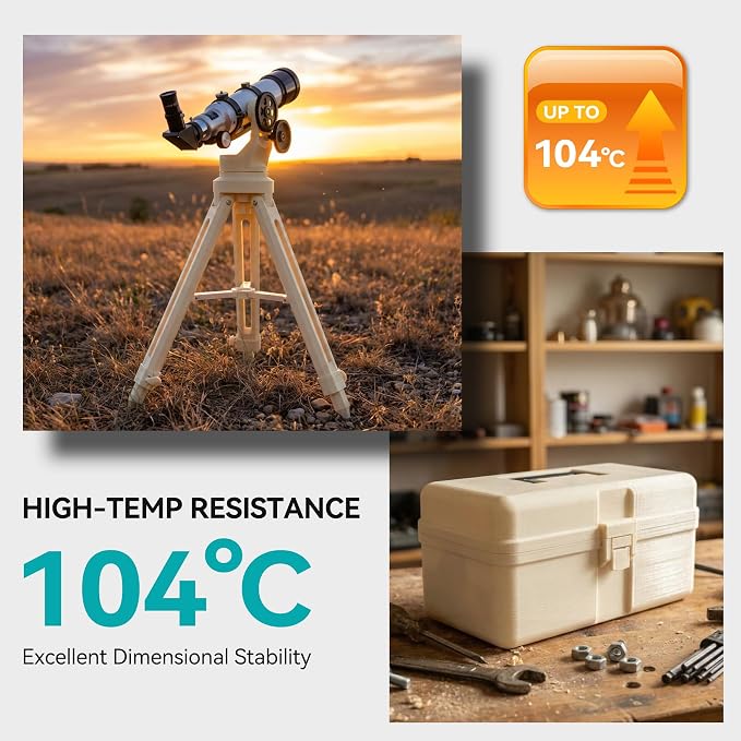 SUNLU ABS-GF 3D Filament 1.75mm 1KG, 10% Glass Fiber Reinforced ABS 3D Printer Filament, Superior Durability, Reliable Load-Bearing, 104°C Heat Resistance, 1KG Spool(2.2lbs), Natural White