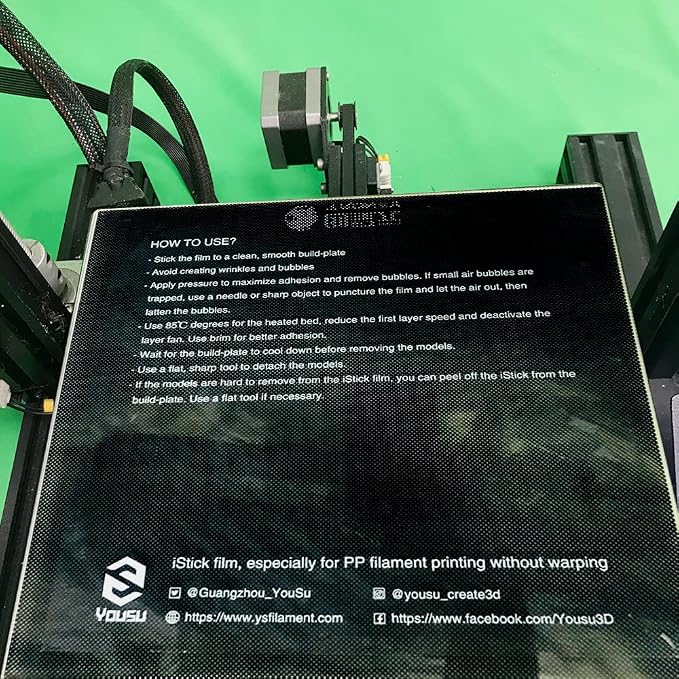 YOUSU PP Printing Surface for 3D Printer 200x200mm, Polypropylene Sheet Building Film, Easy to Install and Remove, 20pcs Pack
