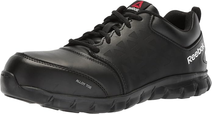 Reebok Work Mens Sublite Cushion Electrical Alloy Toe Work Safety Shoes Casual - Black