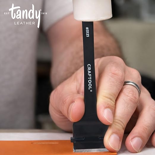 Tandy Leather Craftool Heavy Duty Oblong Punch - Precision Slot Cutting Tool - for Leather Belts, Straps and Buckles - Durable Steel Hand Tool for Consistent Cuts - 1 1/2 Inch Black