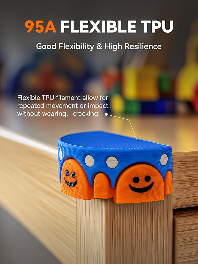 TECBEARS TPU Filament 1.75mm, 95A 3D Printer Filament, Flexible TPU Filament for Fast Printing, Dimensional Accuracy +/- 0.03mm, Fit Most FDM 3D Printers, Gray 1KG