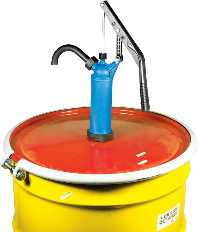 Performance Tool W54268 Blue General Purpose Lever Action Barrel Drum Pump - Fits 5 to 55 Gallon Drums