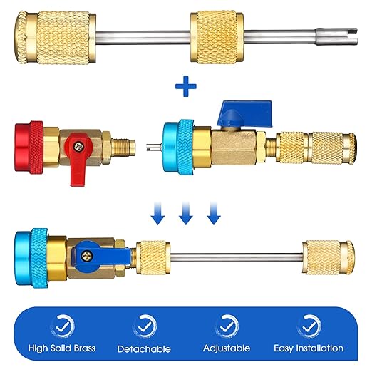 Frienda R134A R1234YF Valve Core Tool 35 Pcs Air Condition Valve Core Refrigeration Schrader 3 Pcs Remover Tool with 20 Pcs O-Ring Rubber Seal for Car(A/c R12 R22 R410 R134a R1234yf)