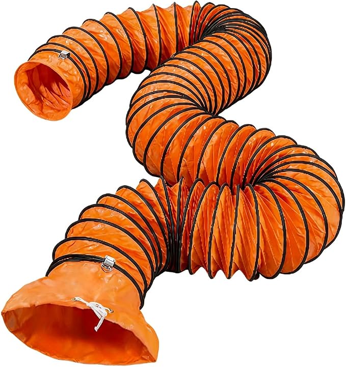 Flexible Ventilation Duct Hosing:12 inch 33FT Portable Ducting Hose for Exhaust Fan with D-ring Vent Pipe Ducting Hose PVC for Garage Basement Tunnel Utility Welding Dust Smoke Ventilation