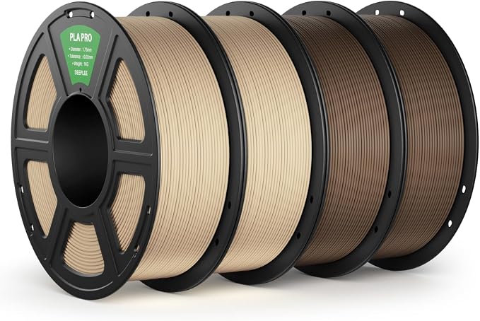 PLA PRO Filament 1.75mm, Stronger Toughness 3D Printer Filament 4KG, PLA Filament Dimensional Accuracy +/- 0.02 mm, Neatly Wound, Fits Most FDM 3D Printer, Beige and Braun