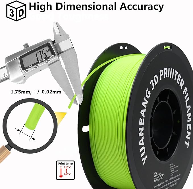 PETG 3D Printer Filament 1.75mm, 16-Color Set, Strong & Durable，Heat-Resistant, Low-Warp, Smooth Finish, Ideal for Functional Parts, Engineering Models & Large Multi-Color Printing Projects
