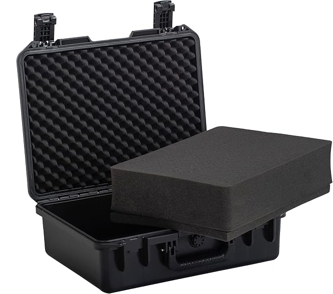 MEIJIA Premium Waterproof Hard Camera Case,Hard Case with customizable fit foam,Full Protection with Light&Convenient Design,Elegant Black (19.3"x15.25"x7.3")