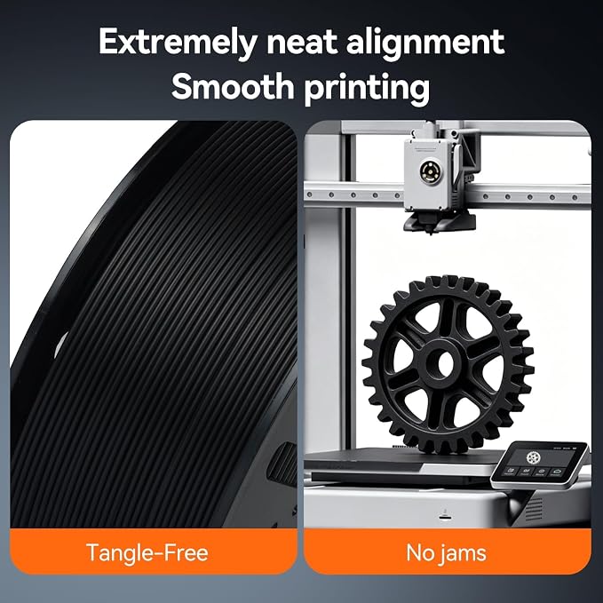 Kingroon PLA Plus（PLA+） 3D Printer Filament, Dimensional Accuracy +/- 0.03 mm, 1 kg Spool(2.2lbs), 1.75 mm，Black