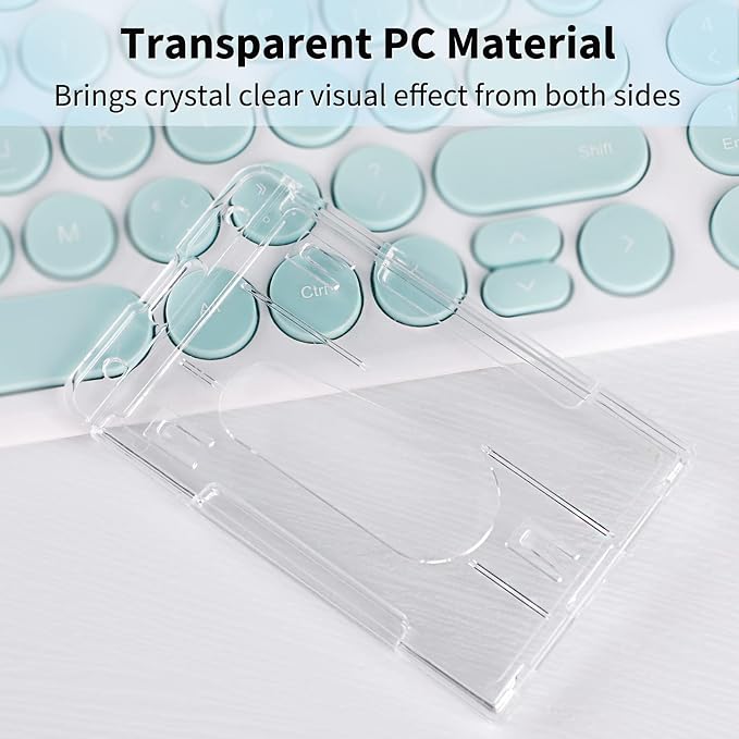 Pawfly 50 Pack Vertical 2-Card Badge Holder with Thumb Slot Hard Transparent PC Case Protector for Office School IDs Credit Cards Driver’s Licenses and Passes
