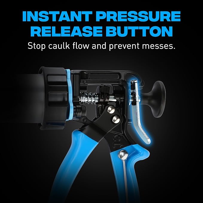OX Professional Sausage Caulk Gun - Heavy Duty Caulking Gun with 24:1 Thrust Ratio Sausage Guns for High Viscosity Materials - Pistola De Calafateo