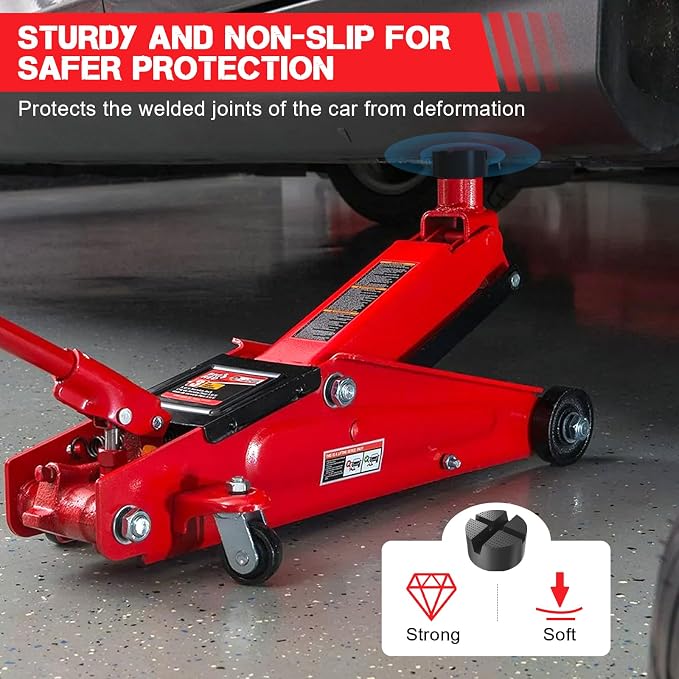 Floor Jack Rubber Pad, Floor Jack Pad Universal Jack Stand Rubber Pinch Protector Car Adapter Anti Slip Floor Trolley Support, Flat Top Jack Pad Adapter for Cars Protector
