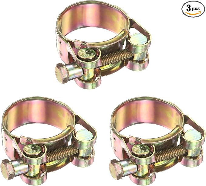 HARFINGTON 3pcs T-Bolt Hose Clamp 188-200mm (7.4-7.87") Galvanized Carbon Steel Adjustable Intake Radiator Pipe Clamps for Automotive Plumbing Industrial Pipes