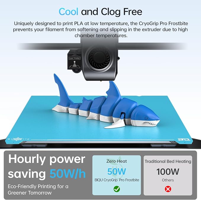 BIQU CryoGrip Pro Frostbite for K1 MAX 3D Printers 310x315mm Cold Build Plate Room Temperature Print Double Sided Upgrade Plate Removable Surface Platform
