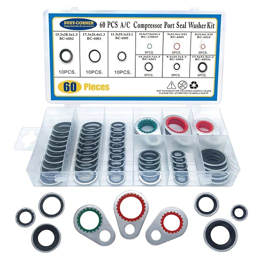 60 PCS 9 Sizes Gasket Air Conditioning System Seal Kit, 612 PCS 36 Sizes A/C O Ring Seals Rubber O-Rings
