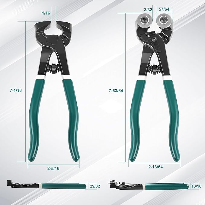 2Pcs Glass Tile Nippers Set, Heavy Duty Wheeled Glass Mosaic Nipper & Hd Ceramic Tile Nipper, Tile Cutter, Mosaic Cutter Tool for Cutting Glass Mosaic, Ceramics, Stone, Metal