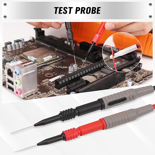 SWANLAKE 27-Piece Multimeter Test Leads Set, CAT.III 1000V / CAT.IV 600V Multimeter Probes with Alligator Clips, Needle Probe, Replaceable Probe Accessories, Soft PVC Volt Meter Lead