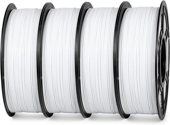 iSANMATE ASA Filament 1.75mm Bundle 4KG (8.8lbs), UV & Weather Resistant 3D Printer Filament Perfect for Outdoor Functional Parts, White(4-Pack)
