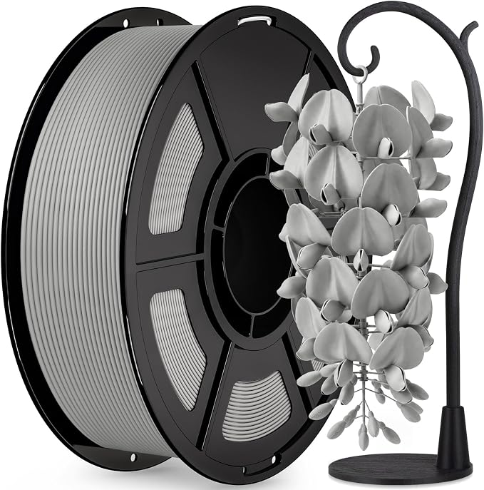 IEMAI Matte PETG Filament 1.75mm Gray 1kg, Smooth Matte Finish 3D Printer Filament with Minimal Layer Lines & Low Warping, +/-0.02mm Dimensional Accuracy