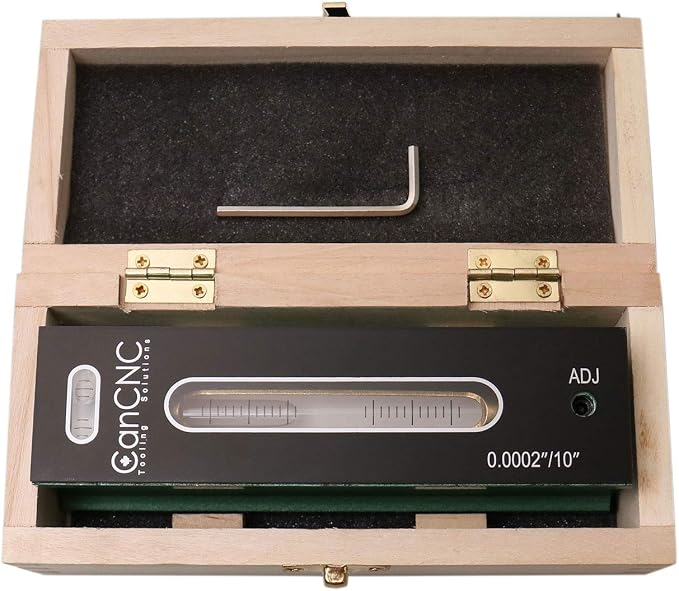 Accusize Industrial Tools 6 inch Professional Master Precision Level in Fitted Box, Accuracy 0.0002''/10'', S908-C606 | 0.0002"/10" Accuracy, V-Grooved Base, Cross Test Vial, Cast Iron, B: 1.830", C: 1.574", D: 1.732", S908-C606