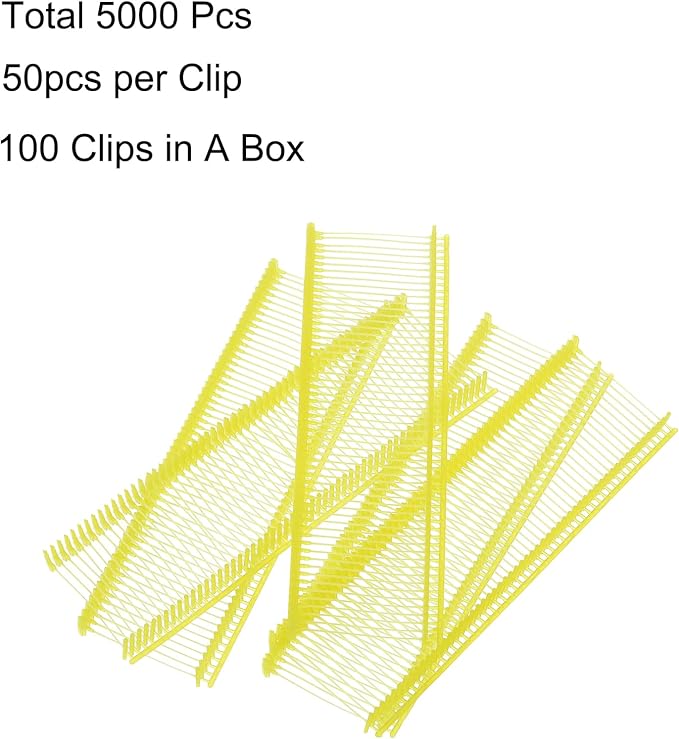 uxcell 25mm Tag Pins 1" Tagging Barbs Clothes Fasteners Tag Attachments for Clothes 5,000pcs, Yellow