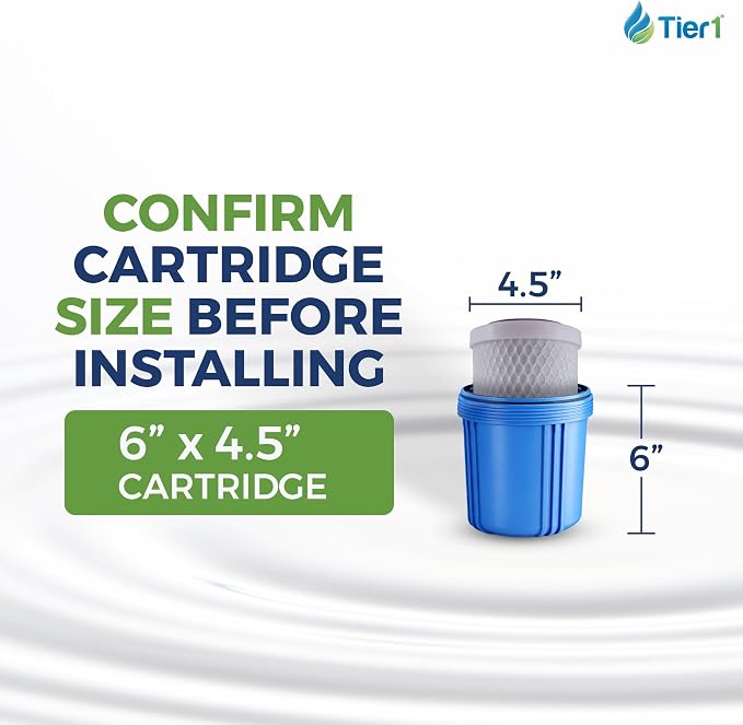 Tier1 5 Micron 6 Inch x 4.5 Inch | Under Sink Carbon Block Water Filter Replacement Cartridge | Compatible with Rainsoft P-12, Home Water Filter