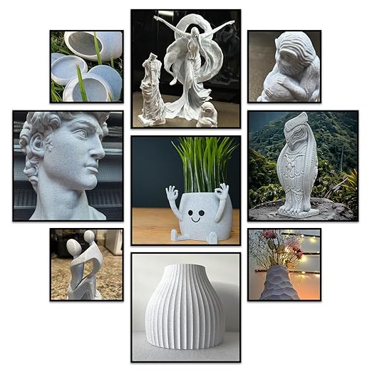 Geeetech Marble PLA Filament, Stone-Like Appearance, 1.75mm 3D Printing Filament 1kg(2.2lbs), Dimensional Accuracy +/- 0.02 mm, Marble White-Blue Stone Color, Fit Most FDM Printer