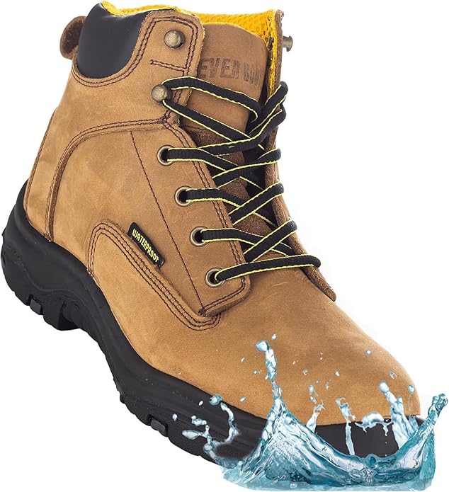 EVERBOOTS ULTRA DRY Men's Waterproof Hiking Work Boots, Lightweight Ultility Leather Shoes, Water Proof Tactical Military Outdoor Ankle Mens Boot for Construction, Roofing, Hunting, Winter Trails