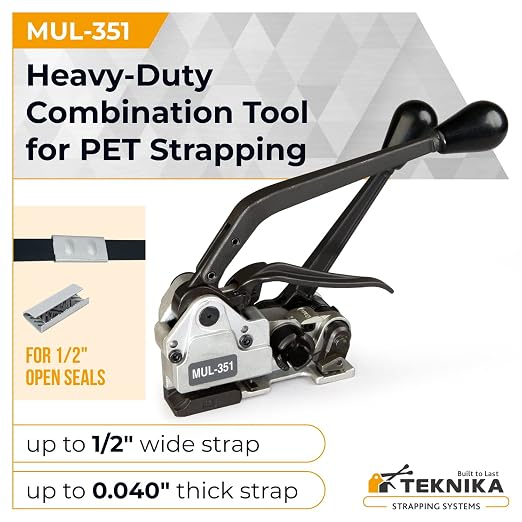 IDL Packaging Teknika MUL-351 Heavy Duty Combination Tool for PET Strapping, 1/2" Strap Width